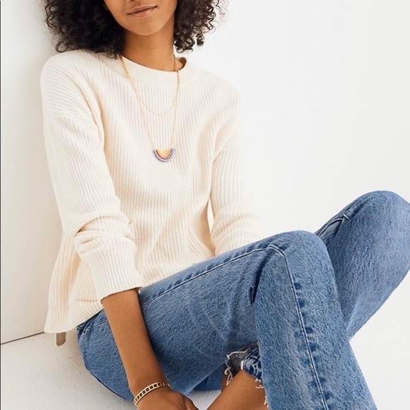 NWOT Madewell Patch Pocket Pullover Sweater Sz Med - Picture 1 of 6